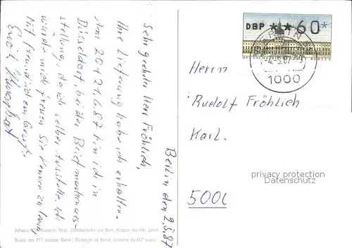 Postbote Brieftraeger Standeslaeufer Bern Kuenstlerkarte F. Boscovits junior Kat. Post