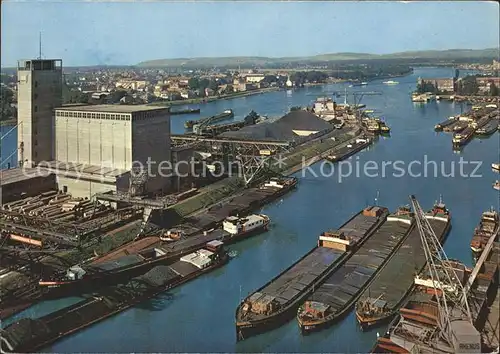 Hafenanlagen Basel Kleinhueningen Rheinhafen Frachtschiffe  Kat. Schiffe