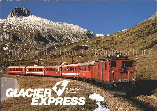 Eisenbahn Schnellzug Glacier Express Lokomotive HGe 4 4 31 Oberalppasshoehe Kat. Eisenbahn
