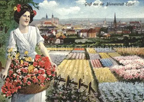 Blumen Frau Erfurt Repro  Kat. Pflanzen