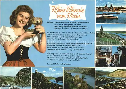 Liederkarte Kleine Winzerin vom Rhein Heinz Sommer  Kat. Musik