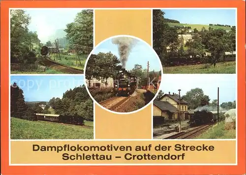 Lokomotive Dampflokomotiven Strecke Schlettau Crottendorf  Kat. Eisenbahn