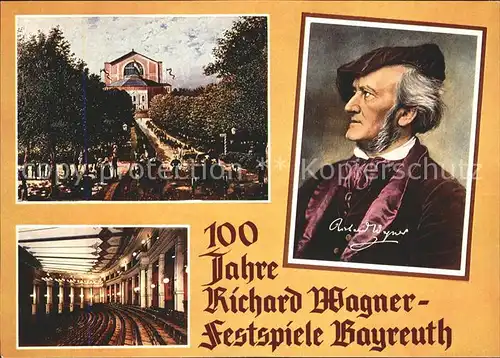 Wagner Richard Komponist 100 Jahre Festspiele Bayreuth Festspielhaus Kat. Musik