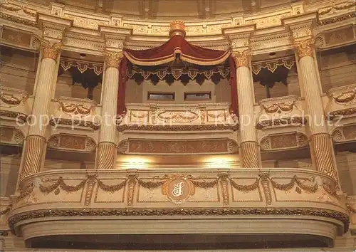 Opergebaeude Semperoper Dresden Zuschauerraum Mittelloge Initialen Ernst von Schuchs  Kat. Gebaeude