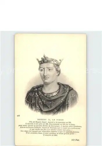 Adel Frankreich Robert II le Pieux  Kat. Koenigshaeuser