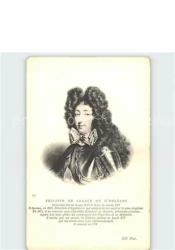 Adel Frankreich Philippe de France ou d Orleans  Kat. Koenigshaeuser