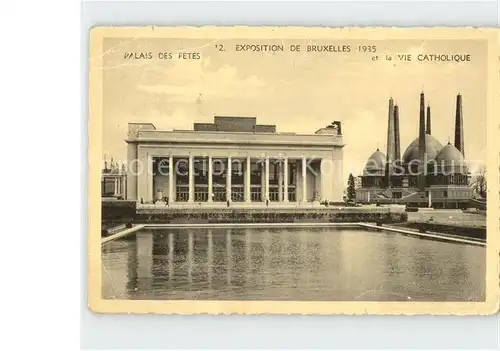 Exposition Internationale Bruxelles 1935 Palais des Fetes Vie Catholique  / Expositions /