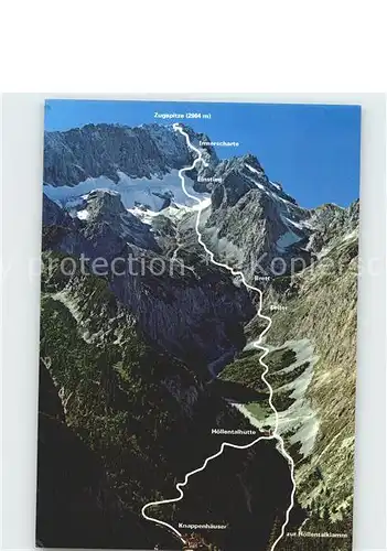 Bergsteigen Klettern Zugspitze Besteigungsroute Hoellental Kat. Bergsteigen
