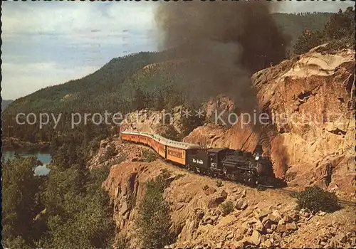 Lokomotive Narrow Gauge Railroad Durango to Silverton Colorado Lake Shalona Kat. Eisenbahn