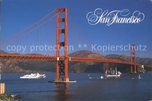 Bruecken Bridges Ponts Golden Gate Bridge San Francisco Coast Guard Ship Eagle 