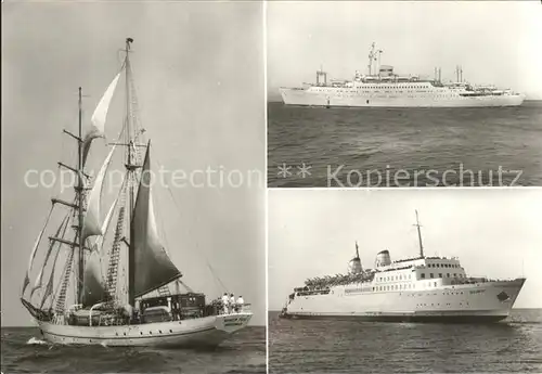 Segelschiffe Wilhelm Pieck Faehre Sassnitz MS Voelkerfreundschaft Kat. Schiffe