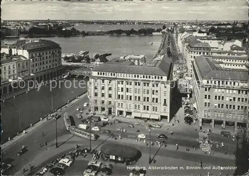 Strassenbahn Hamburg Alsterarkaden Binnen  und Aussenalster  Kat. Strassenbahn