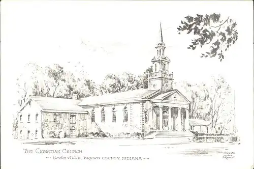 Kuenstlerkarte Kenneth A. Bromley Christian Church Nashville Brown County Indiana Kat. Kuenstlerkarte