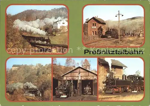 Lokomotive Pressnitztalbahn Wolkenstein Joehstadt Lokschuppen   Kat. Eisenbahn