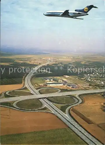 Lufthansa Fliegeraufnahme Flughafen Koeln Bonn Autobahnkreuz Kat. Flug