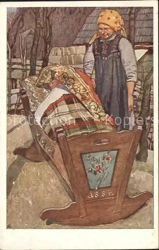 Kuenstlerkarte Leopold Resch Fatschpoper in der Wiagn Nr. 2  Kat. Kuenstlerkarte