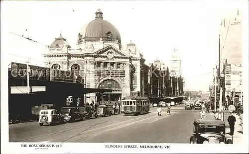 Strassenbahn Flinders Street Melbourne Bahnhof  Kat. Strassenbahn