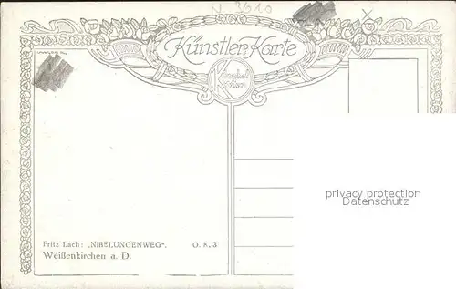Kuenstlerkarte Fritz Lach Nibelungenweg Weissenkirchen Donau Kat. Kuenstlerkarte