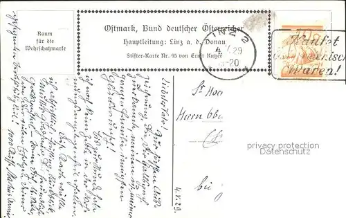 BDD Ostmark Adalbert Stifter Nachkommenschaften Ernst Kutzer Nr. 95 / Bund der Deutschen /