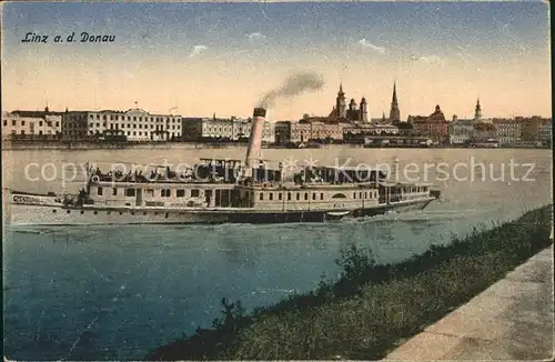 Dampfer Seitenrad Linz Donau Kat. Schiffe