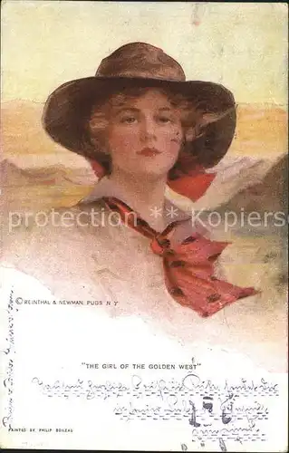 Kuenstlerkarte Philip Boileau Nr. 755 The Girl of the Golden West Kat. Kuenstlerkarte