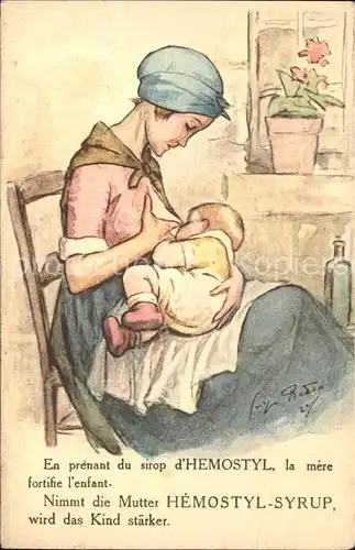 Baby Nursery Bebe Mutter Werbung Hemostyl Sirup  Kat. Kinder