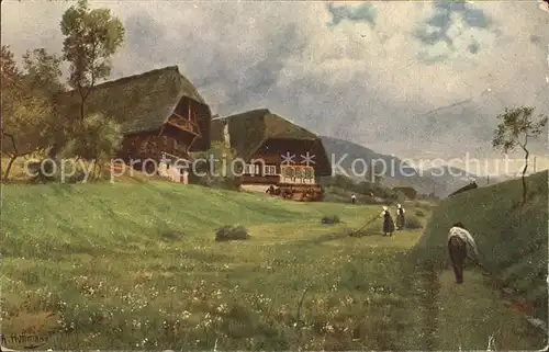 Hoffmann Heinrich Partie an der Schwarzwaldbahn  Kat. Kuenstlerkarte