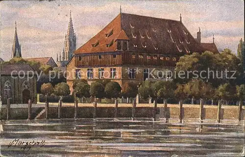 Marschall Vinzenz Konstanz am Bodensee Konziliumsgebaeude Kat. Kuenstlerkarte