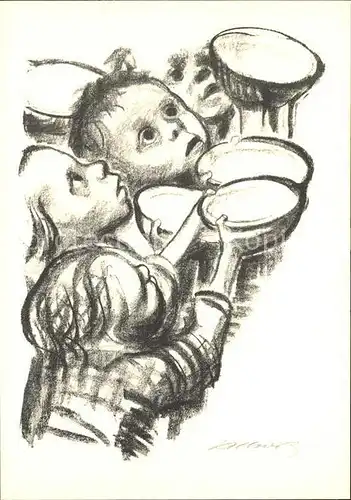 Kuenstlerkarte Kaethe Kollwitz Deutschlands Kinder hungern Kat. Kuenstlerkarte