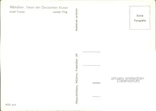 Verlag HDK Nr. 414 Josef Thorak Letzter Flug  Kat. Verlage