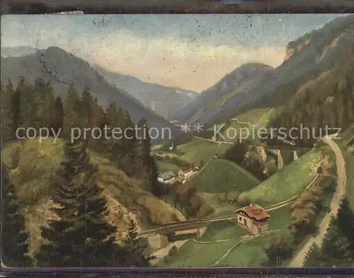 Hoffmann Heinrich Hoellental Ravennaschlucht Schwarzwald  Kat. Kuenstlerkarte