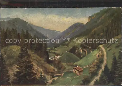 Hoffmann Heinrich Hpllental Ravennaschlucht Schwarzwald Kat. Kuenstlerkarte