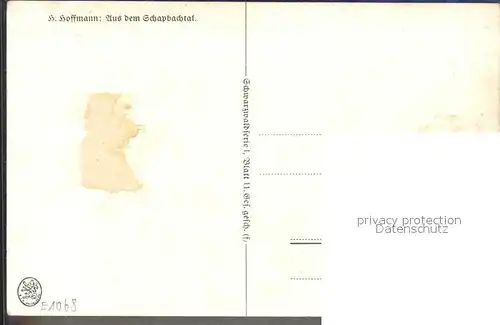 Hoffmann Heinrich Aus dem Schapbachtal Schwarzwaldhaus Kat. Kuenstlerkarte