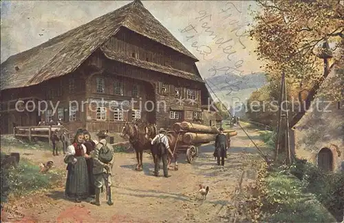 Hoffmann Heinrich Gasthaus zum Himmelreich Hoellental  Kat. Kuenstlerkarte