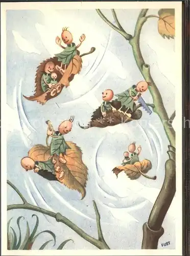 Kuenstlerkarte Rudolf Fust Herbstflug  Kat. Kuenstlerkarte