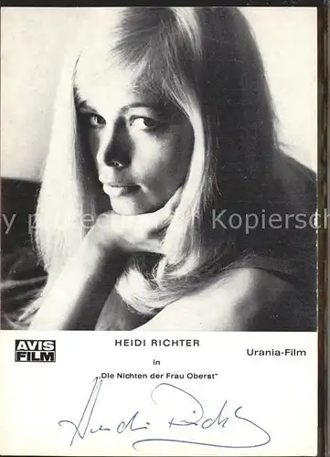 Schauspieler Heidi Richter Autogramm Kat. Kino und Film