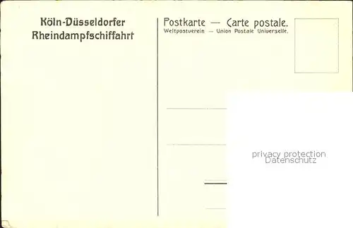 Dampfer Seitenrad Koeln Duesseldorfer Rheindampfschifffahrt Kat. Schiffe