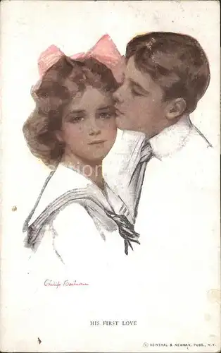 Kuenstlerkarte Philip Boileau His first Love Kinder  Kat. Kuenstlerkarte