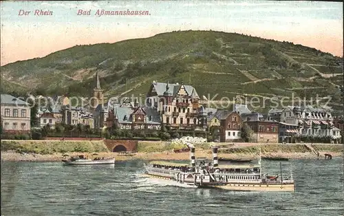 Dampfer Seitenrad Bad Assmannshausen Rhein  Kat. Schiffe