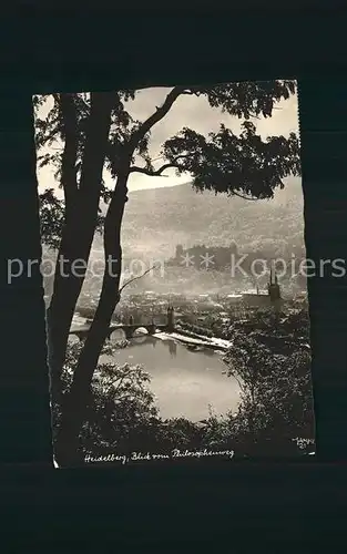 Foto Popp Nr. 21 Heidelberg Blick vom Philosophenweg Kat. Fotografie