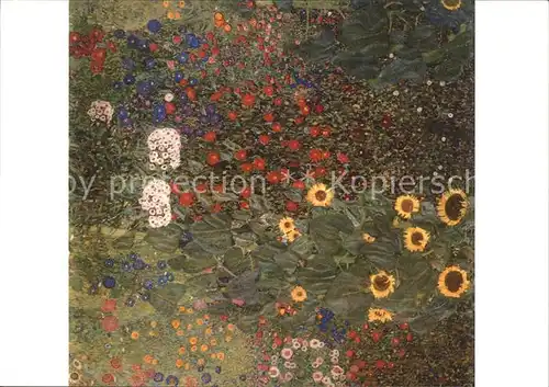 Kuenstlerkarte Gustav Klimt Bauerngarten mit Sonnenblumen  Kat. Kuenstlerkarte