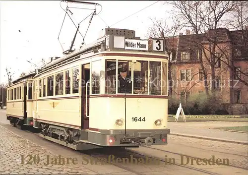 Strassenbahn MAN Zweirichtungswagen Nr. 1644 120 Jahre Strassenbahn Dresden Kat. Strassenbahn