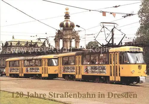 Strassenbahn TATRA Zug 2 Triebwagen Nr. 444 Nr. 445 Dresden Kat. Strassenbahn