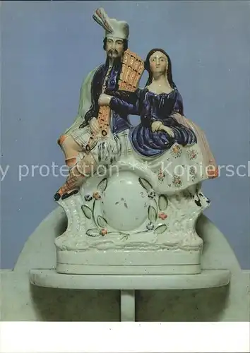 Schmuck Figuren Staffordshire Steingut Seefahrerstube 19. Jahrhundert Kat. Mode