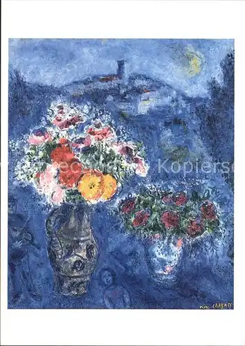 Kuenstlerkarte Marc Chagall Bouquet de violettes  Kat. Kuenstlerkarte