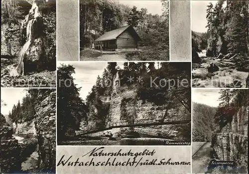 Schwarzwald Naturschutzgebiet Wutachschlucht Ruemmelsteg Felsengalerie Wasserfall bei Bad Boll Kat. Regionales