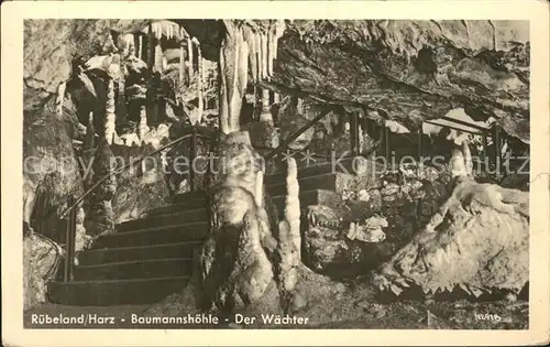 Hoehlen Caves Grottes Ruebeland Harz Baumannshoehle Der Waechter  Kat. Berge