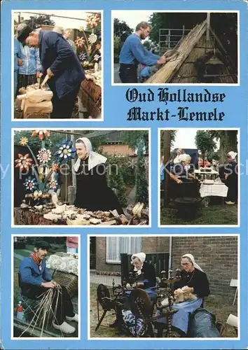 Spinnrad Holzschuhmacher Korbflechter Hollandse Markt Lemele Kat. Handwerk