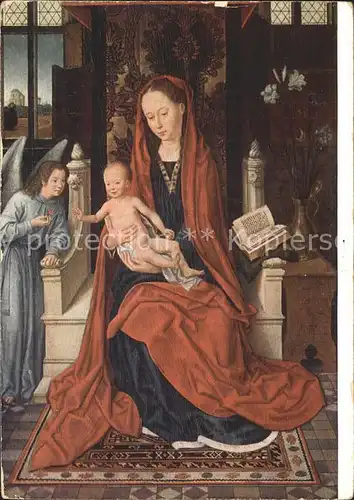 Religion Memling Thronende Maria mit Kind und Engel  Kat. Religion