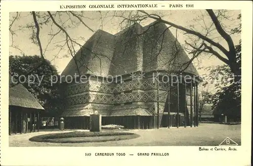 Exposition Coloniale Internationale Paris 1931 Cameroun Togo Grand Pavillon  Kat. Expositions
